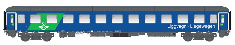 L.S. Models LS48096 - H0 - Liegewagen Bvcmz 248.5 RD, SJ, Ep. VI - Wagen 1